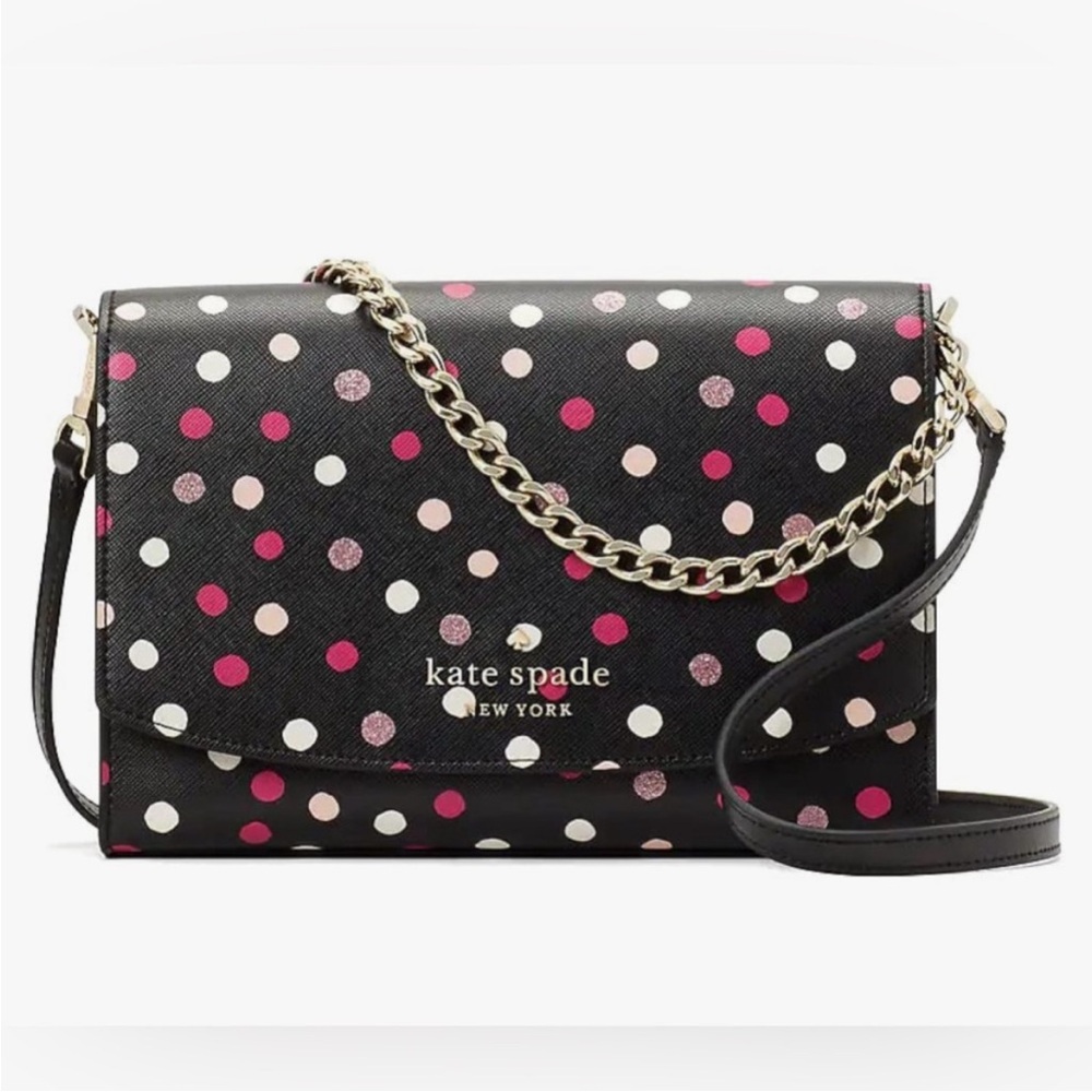 Kate Spade Staci Glimmer Dot Printed Mini Flap Crossbody Bag K9362 NWOT clean